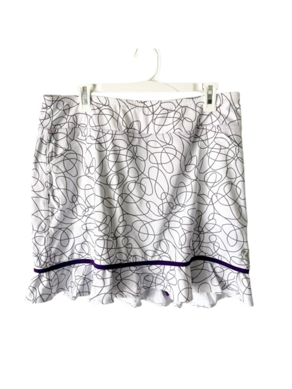 JoFit Skirt Women's Large Sierra Swirl‎ Piped Ruffle Golf Tennis Skort Sporty